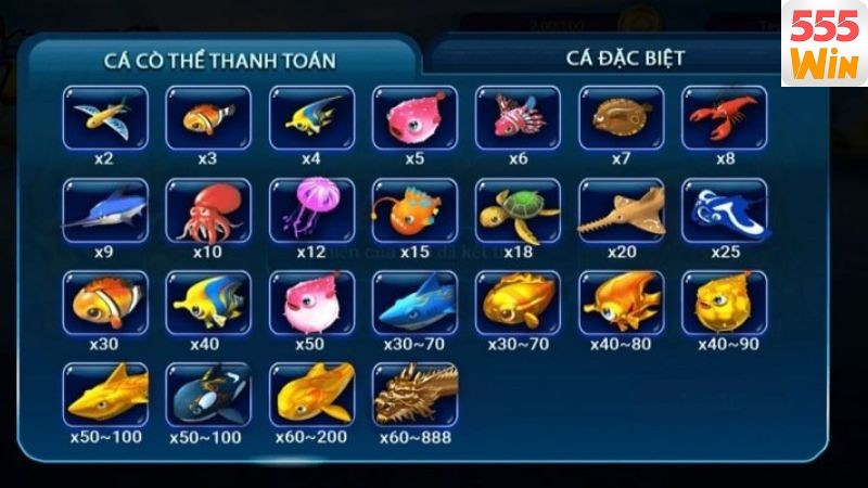 Tỷ lệ thưởng của các sinh vật trong bắn cá Fishermen Gold Tỷ lệ thưởng của các sinh vật trong bắn cá Fishermen Gold